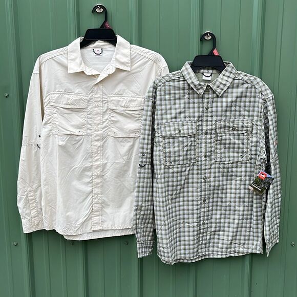 Men's Upstream Outdoor Shirt with Long Sleeves, UPF 50+, 2-Pack Size M - Picture 1 of 16